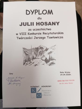 VIII Konkurs Recytatorski Twórczości Jerzego Tawłowicza